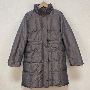 Number Nine Puffer Down Coat Jacket Gray Long Sleeve Stand-up Collar Women Large